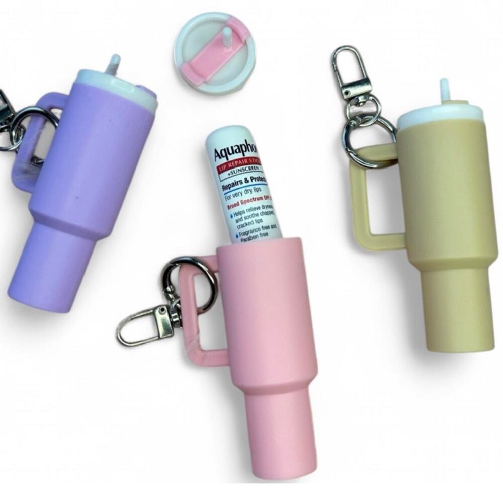 Lavender Mini Keychain Tumblers Lip Balm Holders Backpacks Bottles Bag Charm
